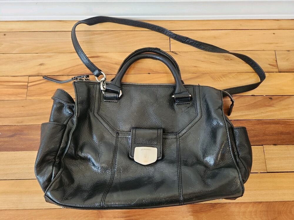 B Makowsky Leather Hobo Shoulder Bag Purse Tote Black Large Vintage Y2k